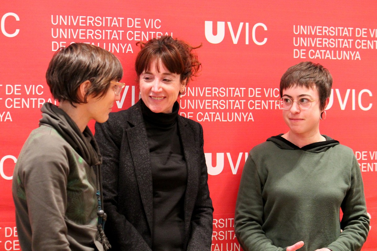 Laura Muixí, Elisenda Tarrats i Carla Escarrà, a la presentació del curs aquest dijous a la UVic
