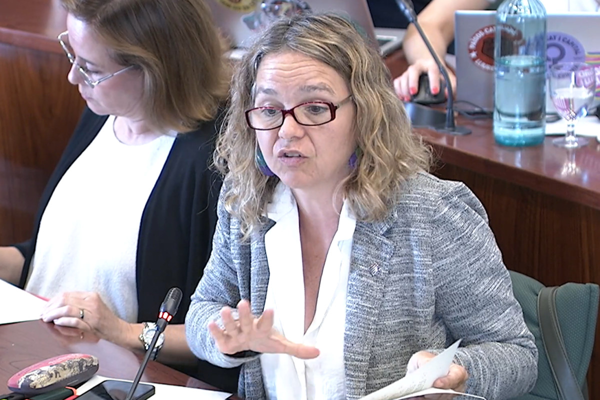 Sara Jaurrieta, diputada del PSC, durant la intervenció d'aquest dijous a la Comissió de Salut del Parlament