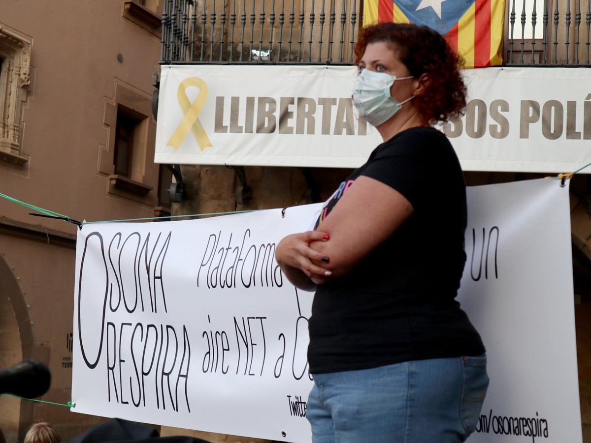 Concentració d'Osona Respira, l'any 2019 a Vic, per denunciar la mala qualitat de l'aire de la comarca d'Osona